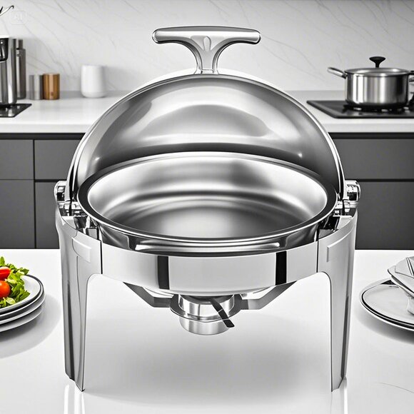 SOGA 6L Chafing Dish Round Roll Top - Picture 1 of 8